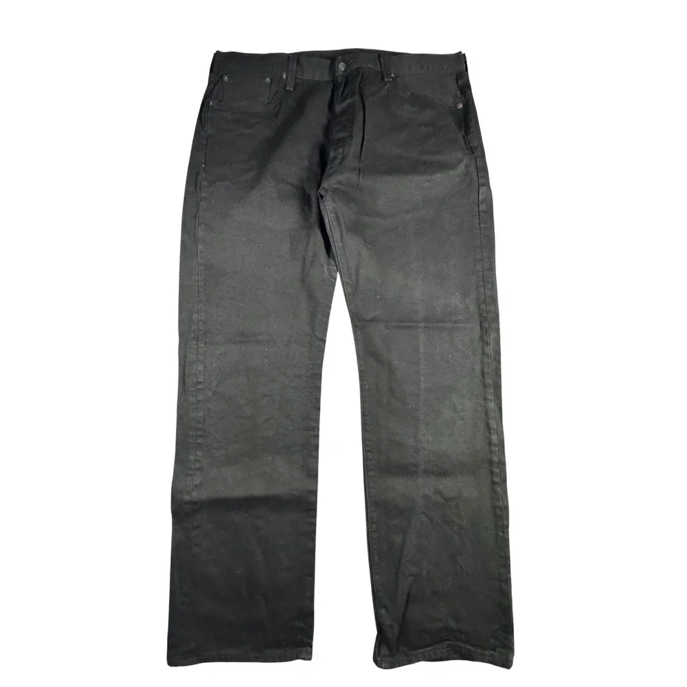 Levi's 501 Original Fit Jeans Mens 40x32 Black Button Fly Straight Leg Denim